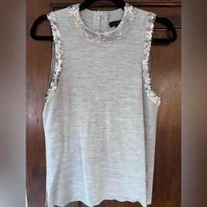 J Crew shell with sequin edging, size S